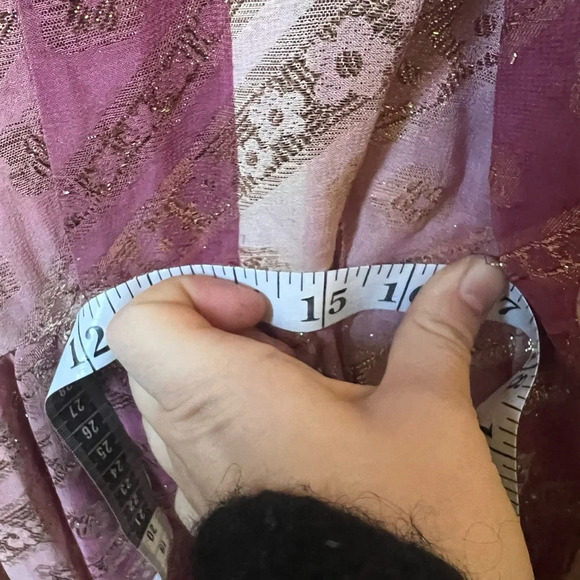 Vintage 1960s 1970s Adele Simpson Pink Metallic Chiffon Dress - Picture 13 of 16